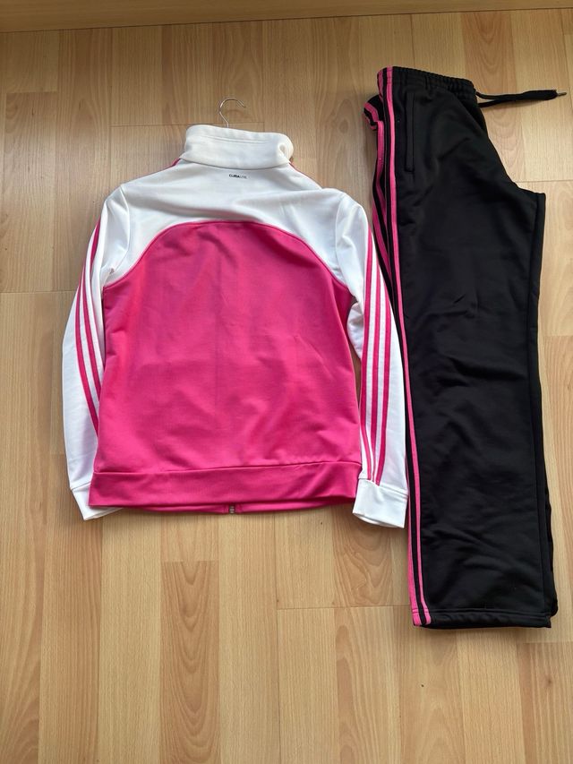 Chándal Adidas chica rosa y blanco