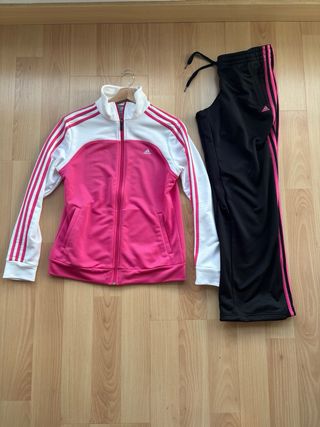 Chándal Adidas chica rosa y blanco