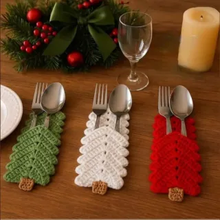 Set porta posate albero di Natale