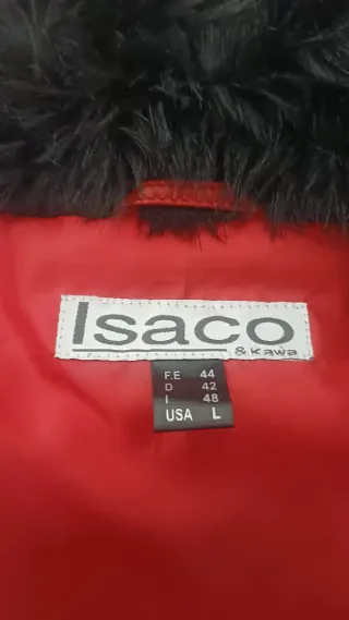 Chaquetón Piel Roja con Pelo Negro