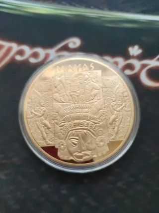 Moneda Oro Calendario Maya 2012 con certificado A.
