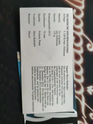 Moneda Oro Calendario Maya 2012 con certificado A.