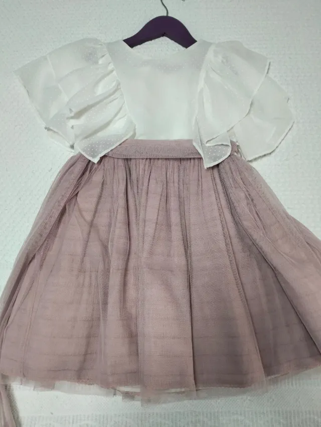 Vestido niña rosa y blanco 10 años