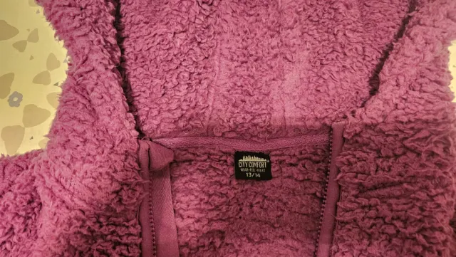 Sudadera niña de borreguito morada 13-14 años.