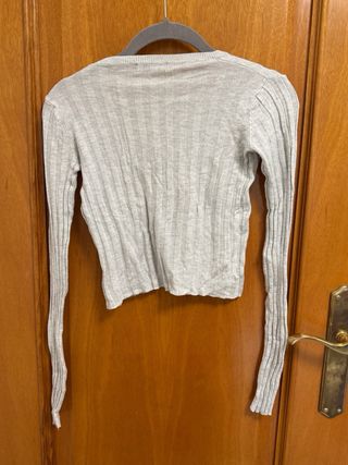 Jersey Bershka Gris Canalé Talla XS