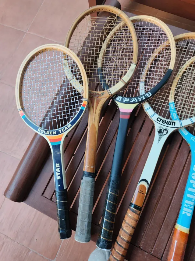 Raquetas Tenis Madera decoración Colección Vintage