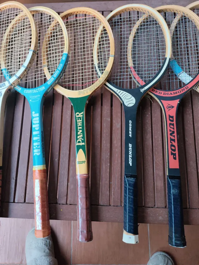 Raquetas Tenis Madera decoración Colección Vintage
