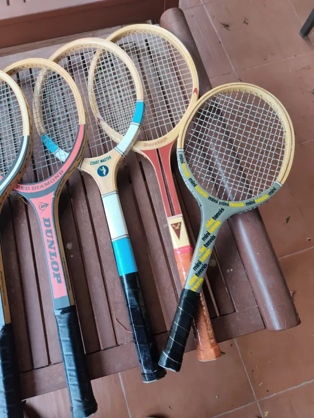 Raquetas Tenis Madera decoración Colección Vintage