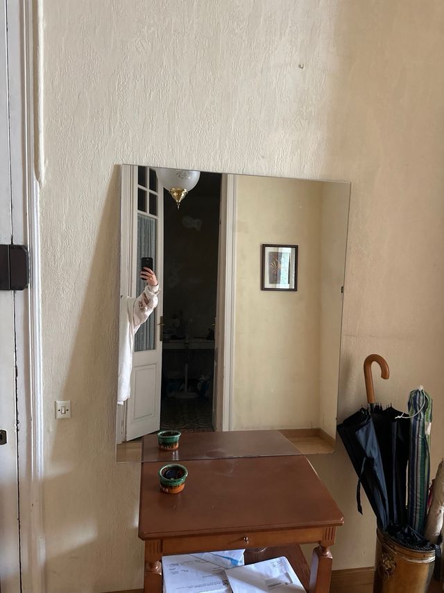 Espejo de pared madera y cristal