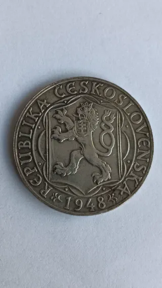 Moeda 100 Coroas Checoslováquia 1948 Prata