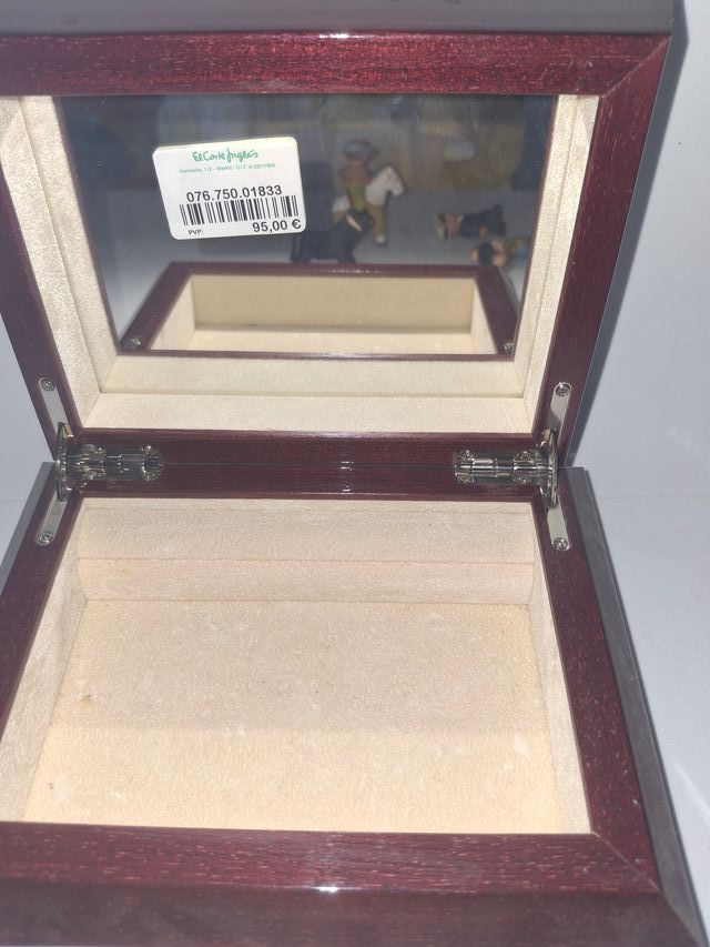 Caja joyero de madera con tapa en baño de plata