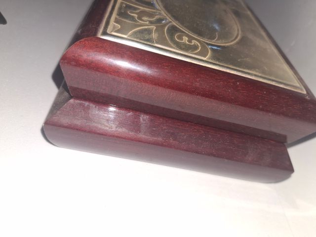 Caja joyero de madera con tapa en baño de plata