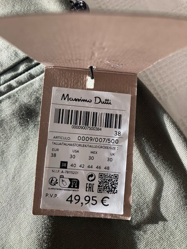 Massimo Dutti Chinos Caqui Talla 38