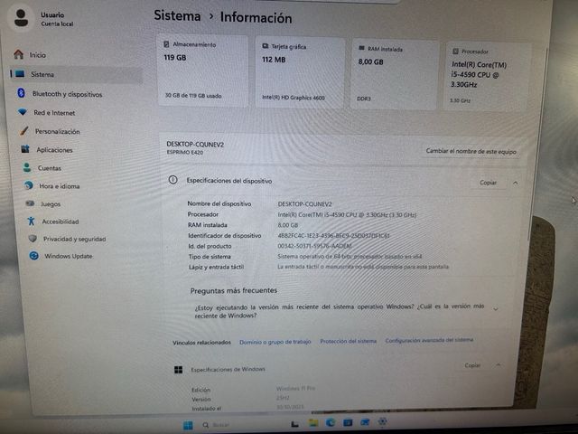 Ordenador Windows 11