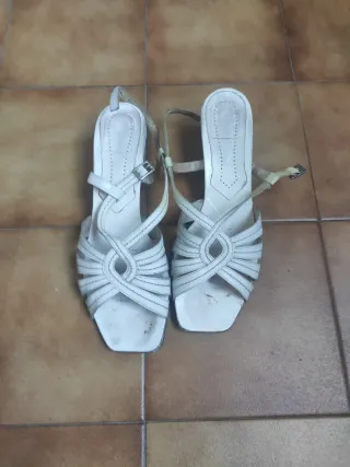 Sandalias blancas Lodi Piel Talla 41 Cuña Estrecha