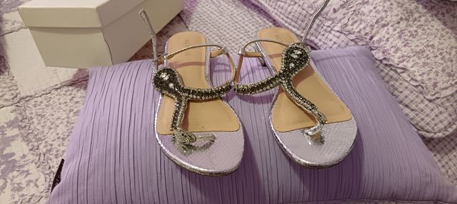 Sandalias Menbur Plata y Oro
