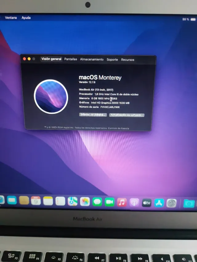 MacBook Air 128GB i5 2017 8GB RAM