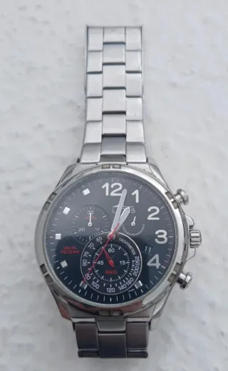 Reloj Lotus Cronógrafo Negro y Plateado