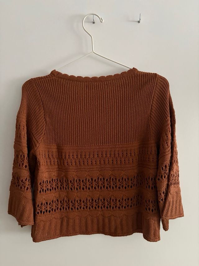 Jersey Mango calado marrón