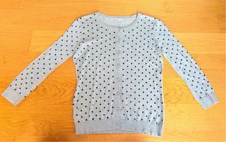 Cardigan OVS Grigio Pois Neri Cotone