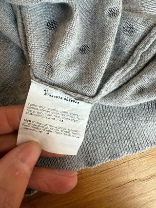 Cardigan OVS Grigio Pois Neri Cotone