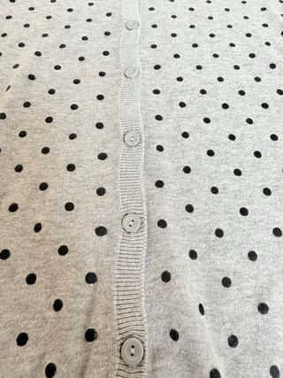 Cardigan OVS Grigio Pois Neri Cotone