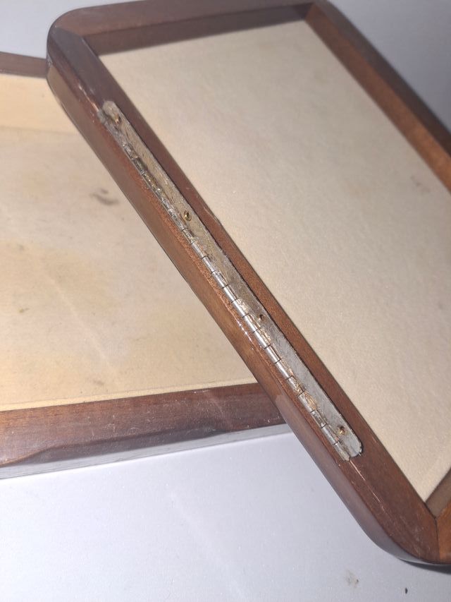 Caja joyero de madera con tapa en baño de plata re