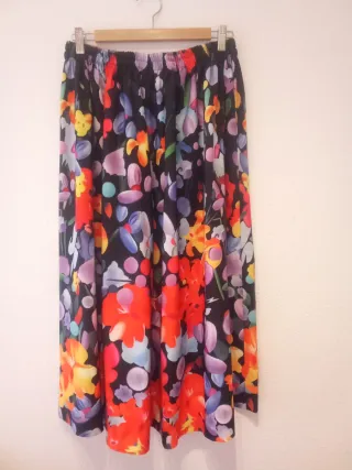 Falda larga estampada floral