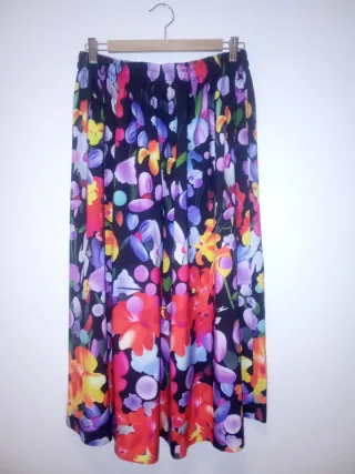 Falda larga estampada floral