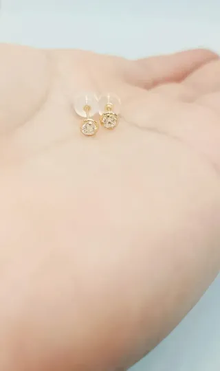 Pendientes Diamantes Naturales y Oro 18k