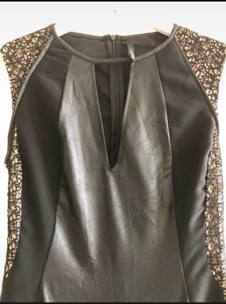 Abito longhette ecopelle nero