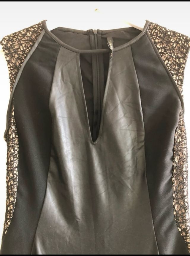 Abito longhette  ecopelle nero