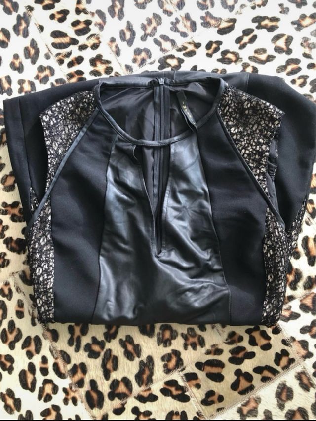 Abito longhette  ecopelle nero