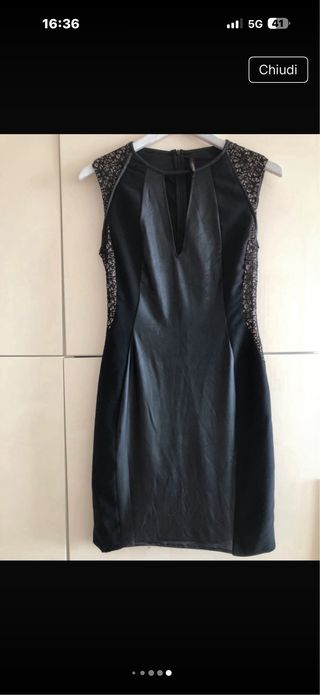 Abito longhette ecopelle nero