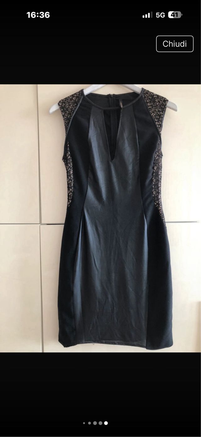 Abito longhette  ecopelle nero