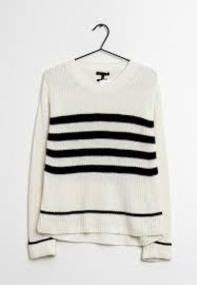 Jersey blanco rayas negras algodón