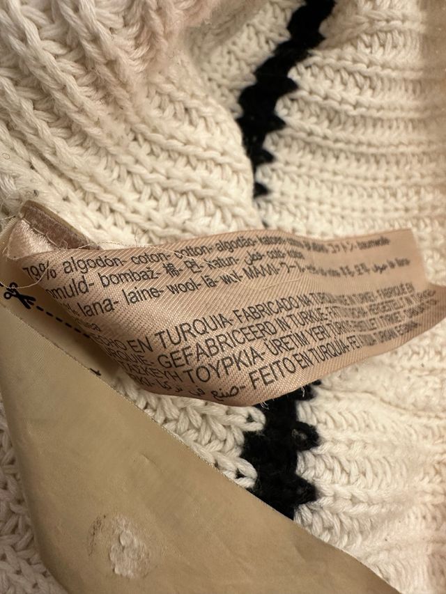 Jersey blanco rayas negras algodón