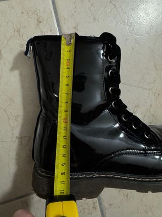 Stivali TATA neri vernice lacci cerniera
