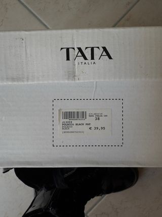 Stivali TATA neri vernice lacci cerniera