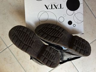 Stivali TATA neri vernice lacci cerniera