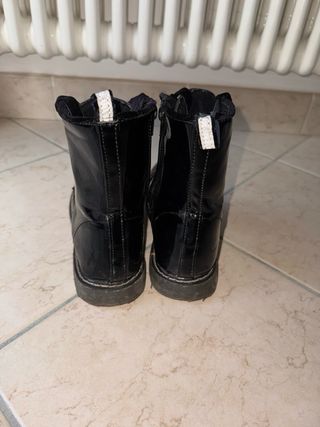 Stivali TATA neri vernice lacci cerniera