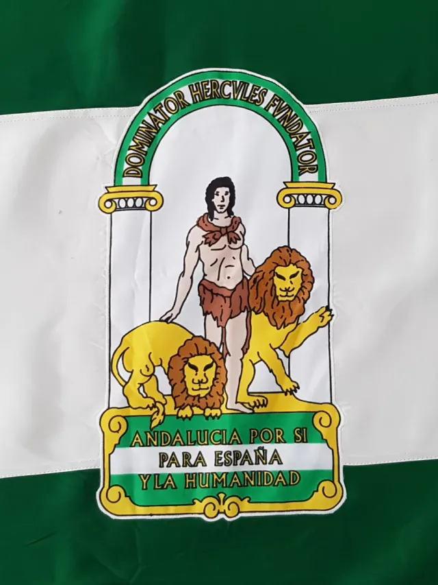 Bandera Andalucía con escudo