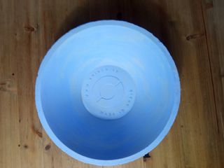 Elemento decorativo in cemento ovale blu 22cm rustico