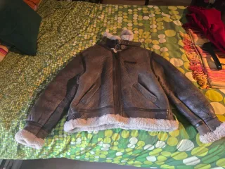 Chaqueta Aviador Beige y Marrón