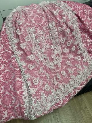 Traje de Fallera Niña Rosa y Blanco