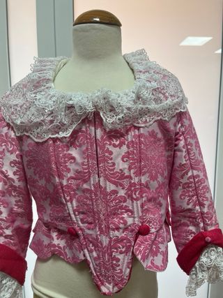 Traje de Fallera Niña Rosa y Blanco