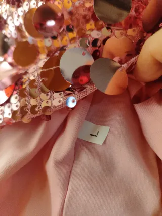 Falda corta lentejuelas rosa