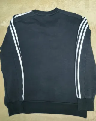Sudadera Adidas Negra con Rayas Blancas