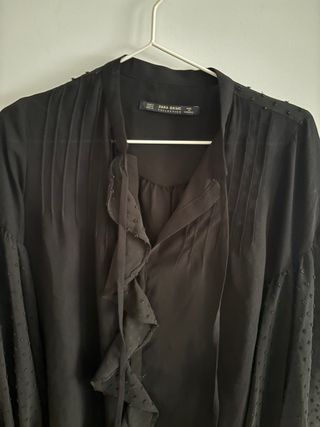 Camisa Zara Negra Combinada