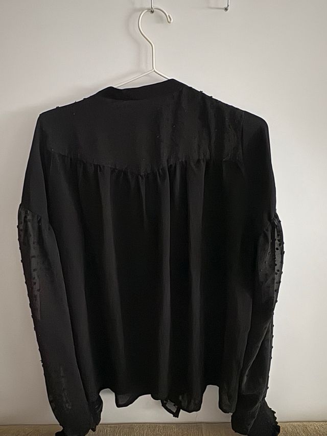 Camisa Zara Negra Combinada